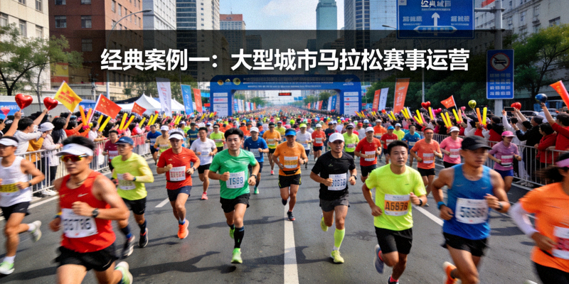 经典案例一：大型城市马拉松赛事运营 - 成千上万跑步者在城市街道奔跑的壮观场景